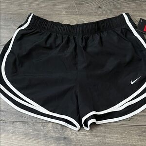 Nike Women's Black and White Athletic Shorts